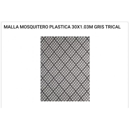 Malla mosquitero plástica 1x1.03 mts gris - hierropalermo.com