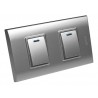 Interruptor doble color plata✅