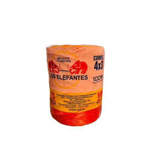 Mecatillo rojo polipropileno 4x3. Cordel