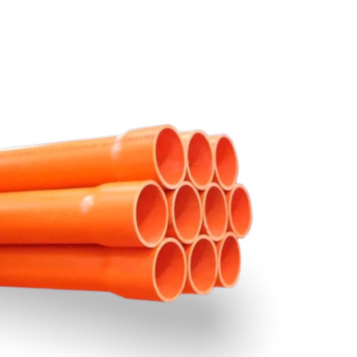 Tubo reforzado 4" (110mm) X 3mts. Naranja.