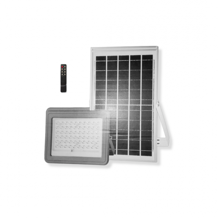 Reflector LED 50W con panel solar