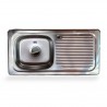 Fregadero 1 ponch 1 escurridero empotrar izquierdo 94 x 48 cm. Fanainox