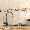 👉 Listelo para cocina pasta blanca círculos 8 x 25 cm