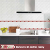 👉 Listelo para cocina pasta blanca flor cherry 8 x 25 cm