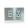 👉 Toma corriente sencillo con puerto USB plateado. Vitron