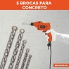 ⛏️Juego de mechas para concreto 5 piezas. Black + Decker