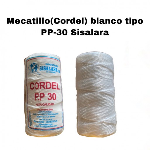 Mecatillo(cordel) blanco tipo pp-30