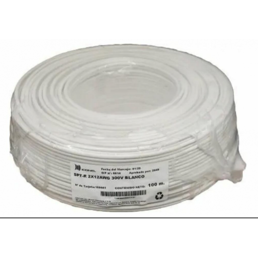 Cable spt 2" x 12 mts awg blanco 100 mm