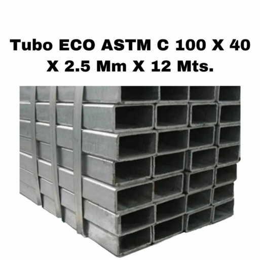 Tubo ECO ASTM 100 x 40 x 2.25 mm x 12 mts