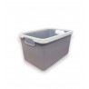 👉 Caja plástica organizadora gris/rosado