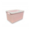 👉 Caja plástica organizadora gris/rosado