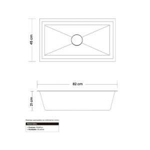 Fregadero 1 ponch 82 X 45...