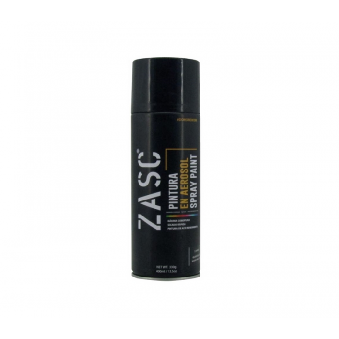 Pintura en spray negro mate 400ml. Zasc