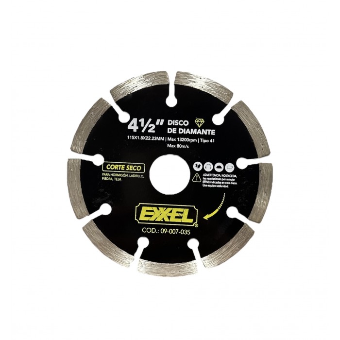 Disco 4 1/2" corte seco. Exxel