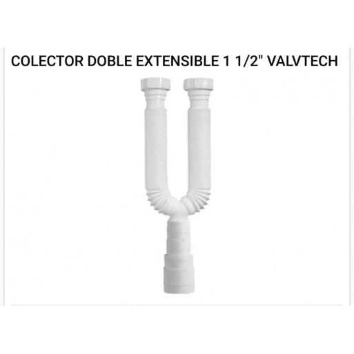 Colector doble corrugado extensible 1 1/2"