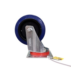 👉  Rueda giratoria 4" goma elástica. Exxel