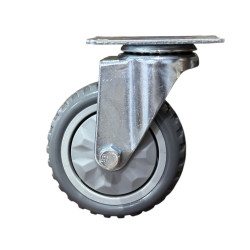 👉 Rueda giratoria 4" PVC gris.Exxel