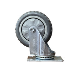 👉 Rueda giratoria 4" PVC gris.Exxel