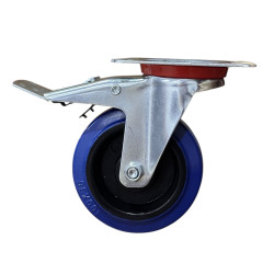 👉  Rueda giratoria 4" goma elástica con freno. Exxel