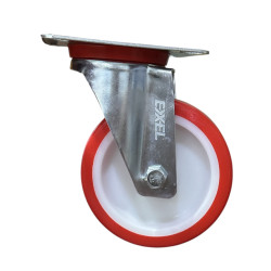 👉  Rueda giratoria 4" roja. Exxel