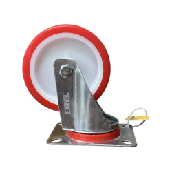 👉  Rueda giratoria 4" roja. Exxel
