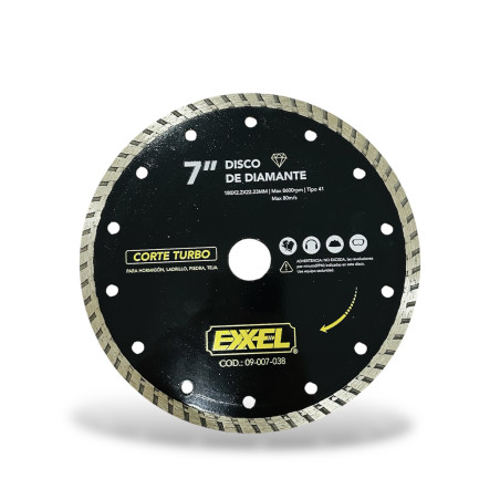 👉Disco 7" diamantado turbo. Exxel