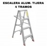 ✅ Hierro Palermo - ESCALERA ALUM TIJERA 4 TRAMOS